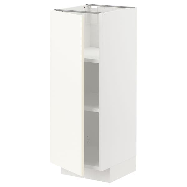 Ikea METOD - Base cabinet with shelves, white/Vallstena white, 30x37 cm