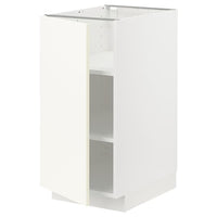 METOD base cabinet with shelves, white/Vallstena white, 40x60 cm