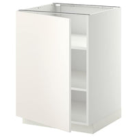 METOD base cabinet with shelves, white/Veddinge white, 60x60 cm