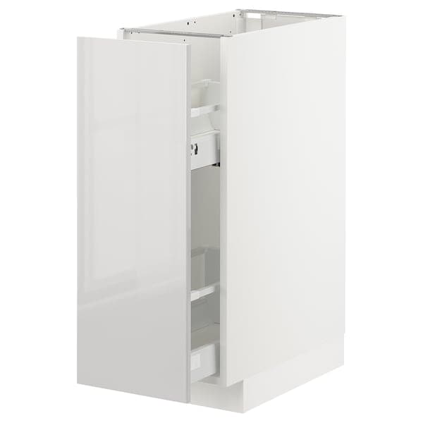 METOD - Base cabinet/pull-out int fittings, white/Ringhult light grey, 30x60 cm - best price from Maltashopper.com 89300378