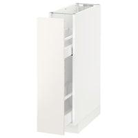 METOD base cabinet/pull-out int fittings, white/Veddinge white, 20x60 cm