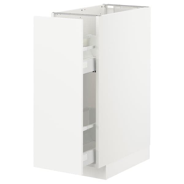 Ikea METOD - Base cabinet/pull-out int fittings, white/Veddinge white, 30x60 cm