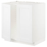 METOD base cabinet for sink + 2 doors, white/Axstad matt white, 80x60 cm