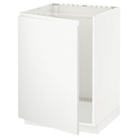 METOD base cabinet for sink, white/Voxtorp matt white, 60x60 cm