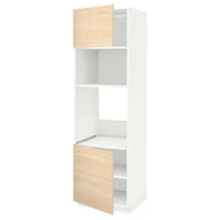 METOD high cabinet f built-in appliances, white/Askersund light ash effect, 60x60x200 cm
