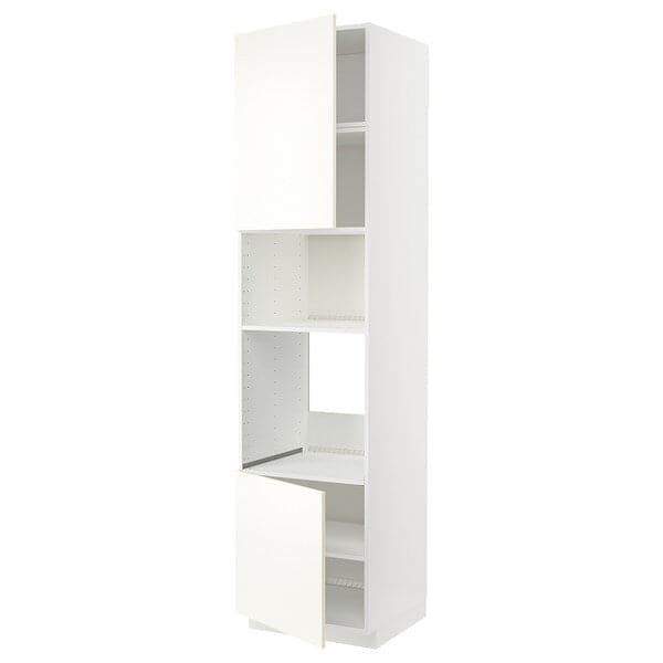 Ikea METOD - Hi cb f oven/micro w 2 drs/shelves, white/Vallstena white, 60x60x240 cm