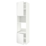 METOD high cabinet f built-in appliances, white/Voxtorp matt white, 60x60x240 cm