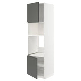 METOD high cabinet f built-in appliances, white/Voxtorp dark grey, 60x60x220 cm