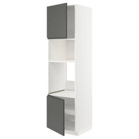 METOD high cabinet f built-in appliances, white/Voxtorp dark grey, 60x60x220 cm
