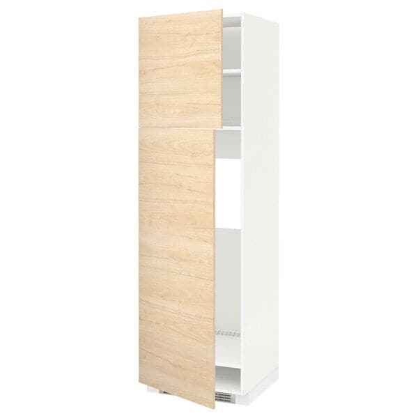 Ikea METOD - High cabinet for fridge w 2 doors, white/Askersund light ash effect, 60x60x200 cm