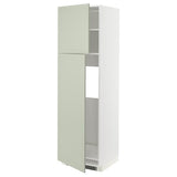 METOD high cabinet for fridge w 2 doors, white/Stensund light green, 60x60x200 cm