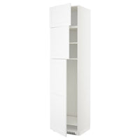 METOD high cab for fridge with 3 doors, white/Axstad matt white, 60x60x240 cm