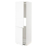 METOD hi cab f fridge or freezer w 2 drs, white Enköping/white wood effect, 60x60x200 cm