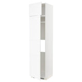 METOD hi cab f fridge or freezer w 2 drs, white Enköping/white wood effect, 60x60x240 cm