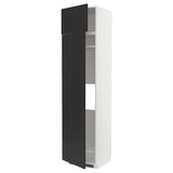 METOD hi cab f fridge or freezer w 2 drs, white/Nickebo matt anthracite, 60x60x240 cm