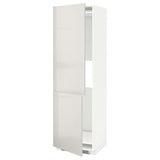 METOD hi cab f fridge or freezer w 2 drs, white/Ringhult light grey, 60x60x200 cm