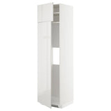 METOD hi cab f fridge or freezer w 2 drs, white/Ringhult light grey, 60x60x220 cm