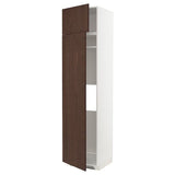 METOD hi cab f fridge or freezer w 2 drs, white/Sinarp brown, 60x60x240 cm