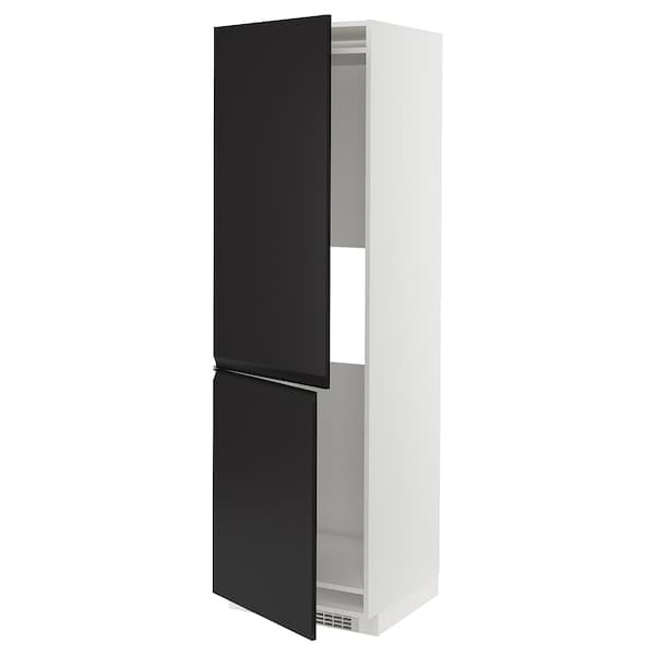 Ikea METOD - Hi cab f fridge or freezer w 2 drs, white/Upplöv matt anthracite, 60x60x200 cm