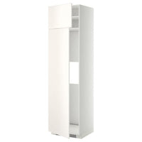 METOD hi cab f fridge or freezer w 2 drs, white/Veddinge white, 60x60x220 cm