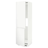 METOD hi cab f fridge or freezer w 2 drs, white/Voxtorp matt white, 60x60x200 cm