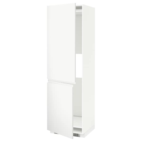 Ikea METOD - Hi cab f fridge or freezer w 2 drs, white/Voxtorp matt white, 60x60x200 cm