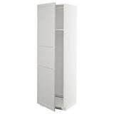 METOD high cab f fridge or freezer w door, white/Lerhyttan light grey, 60x60x200 cm