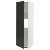 METOD high cab f fridge or freezer w door, white/Nickebo matt anthracite, 60x60x200 cm