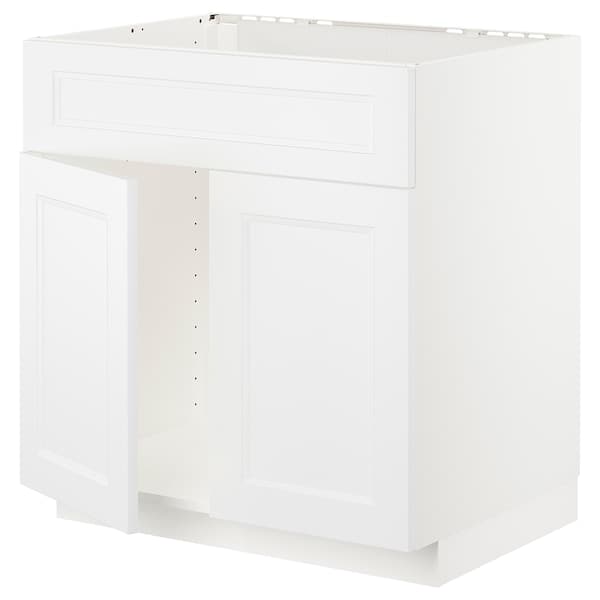 Ikea METOD - Base cabinet f sink w 2 doors/front, white/Axstad matt white, 80x60 cm