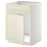 METOD base cabinet f sink w door/front, white/Bodbyn off-white, 60x60 cm