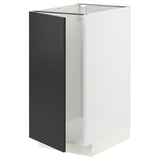 METOD base cab f sink/waste sorting, white/Nickebo matt anthracite, 40x60 cm
