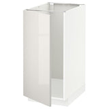 METOD base cab f sink/waste sorting, white/Ringhult light grey, 40x60 cm