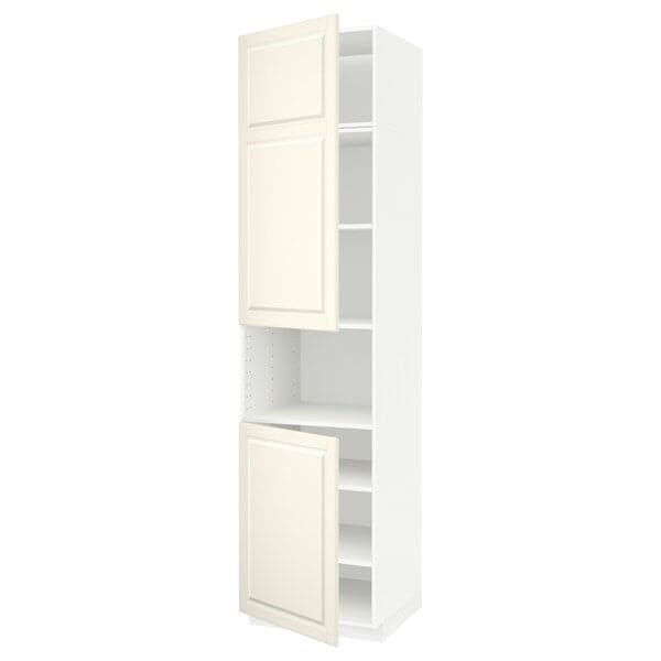 Ikea METOD - High cab f micro w 2 doors/shelves, white/Bodbyn off-white , 60x60x240 cm