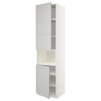 METOD high cab f micro w 2 doors/shelves, white/Lerhyttan light grey, 60x60x240 cm