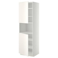 METOD high cab f micro w 2 doors/shelves, white/Veddinge white, 60x60x200 cm