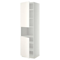 METOD high cab f micro w 2 doors/shelves, white/Veddinge white, 60x60x220 cm