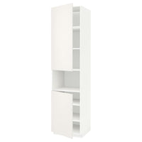 METOD high cab f micro w 2 doors/shelves, white/Veddinge white, 60x60x240 cm