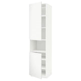 METOD high cab f micro w 2 doors/shelves, white/Voxtorp matt white, 60x60x240 cm