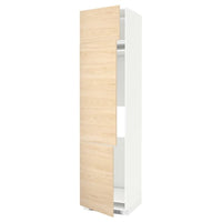 METOD high cab f fridge/freezer w 3 doors, white/Askersund light ash effect, 60x60x240 cm