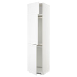 METOD high cab f fridge/freezer w 3 doors, white/Axstad matt white, 60x60x240 cm