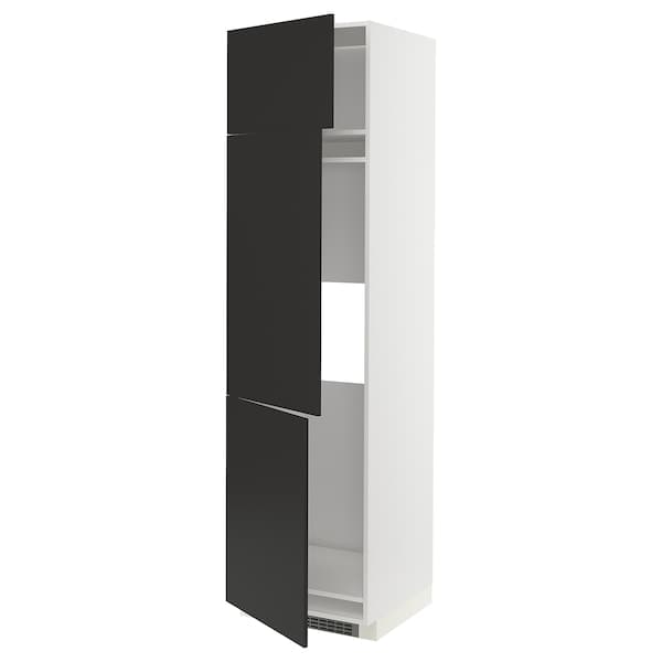 Ikea METOD - High cab f fridge/freezer w 3 doors, white/Nickebo matt anthracite, 60x60x220 cm