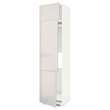 METOD high cab f fridge/freezer w 3 doors, white/Ringhult light grey, 60x60x240 cm