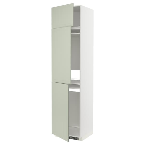 Ikea METOD - High cab f fridge/freezer w 3 doors, white/Stensund light green, 60x60x240 cm