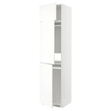 METOD high cab f fridge/freezer w 3 doors, white/Vallstena white, 60x60x240 cm
