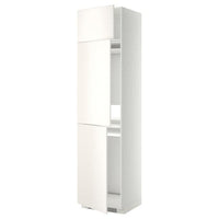 METOD high cab f fridge/freezer w 3 doors, white/Veddinge white, 60x60x240 cm