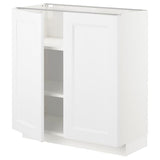 METOD base cabinet with shelves/2 doors, white/Axstad matt white, 80x37 cm
