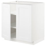 METOD base cabinet with shelves/2 doors, white/Axstad matt white, 80x60 cm