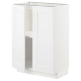 METOD base cabinet with shelves/2 doors, white/Axstad matt white, 60x37 cm