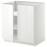METOD base cabinet with shelves/2 doors, white/Ringhult white, 80x60 cm