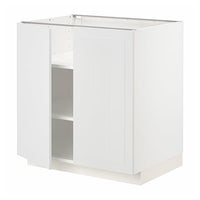 METOD base cabinet with shelves/2 doors, white/Stensund white, 80x60 cm
